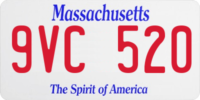 MA license plate 9VC520