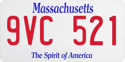 MA license plate 9VC521