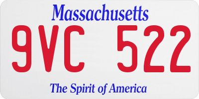 MA license plate 9VC522