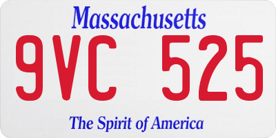 MA license plate 9VC525