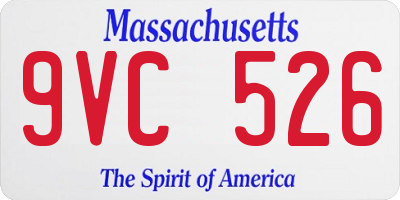 MA license plate 9VC526