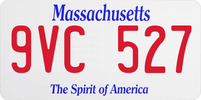 MA license plate 9VC527