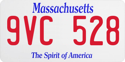 MA license plate 9VC528