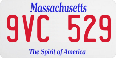 MA license plate 9VC529