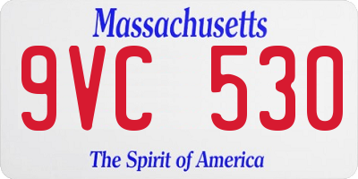 MA license plate 9VC530