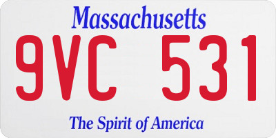 MA license plate 9VC531