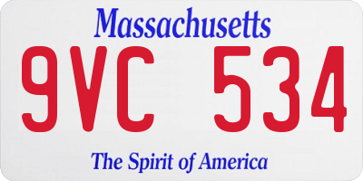 MA license plate 9VC534