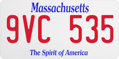 MA license plate 9VC535