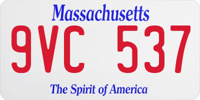 MA license plate 9VC537