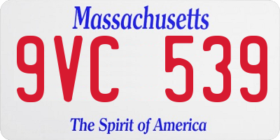 MA license plate 9VC539