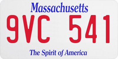 MA license plate 9VC541