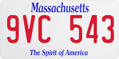 MA license plate 9VC543