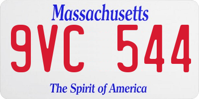 MA license plate 9VC544