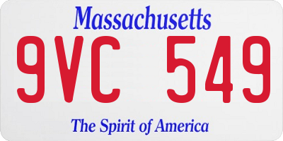 MA license plate 9VC549