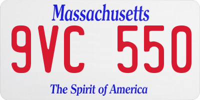 MA license plate 9VC550
