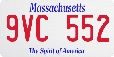 MA license plate 9VC552