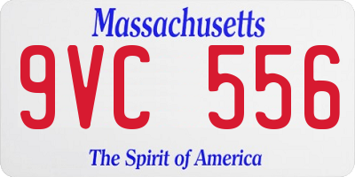 MA license plate 9VC556