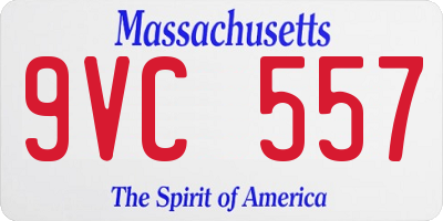 MA license plate 9VC557
