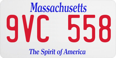 MA license plate 9VC558