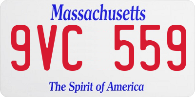 MA license plate 9VC559