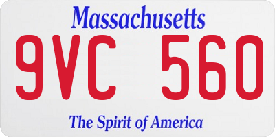 MA license plate 9VC560