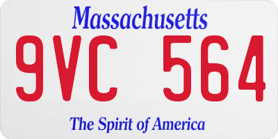 MA license plate 9VC564
