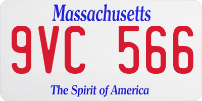 MA license plate 9VC566