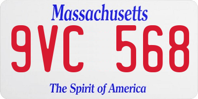 MA license plate 9VC568
