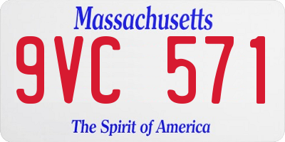MA license plate 9VC571