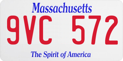 MA license plate 9VC572
