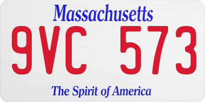 MA license plate 9VC573