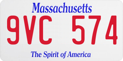 MA license plate 9VC574