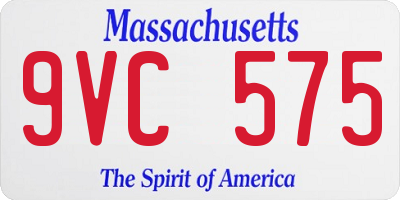 MA license plate 9VC575