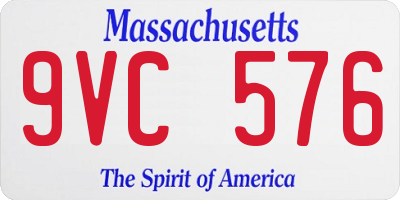 MA license plate 9VC576