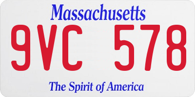 MA license plate 9VC578