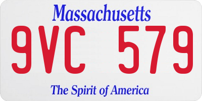MA license plate 9VC579