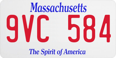 MA license plate 9VC584