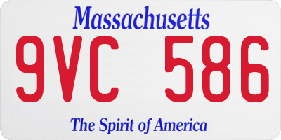 MA license plate 9VC586