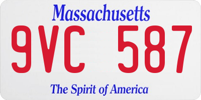 MA license plate 9VC587