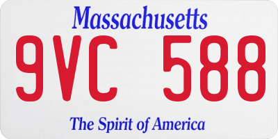 MA license plate 9VC588
