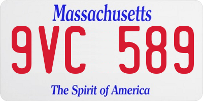 MA license plate 9VC589