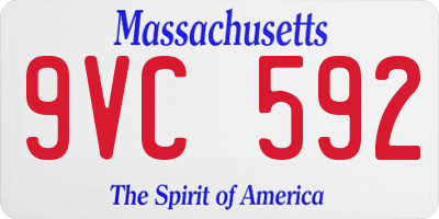 MA license plate 9VC592