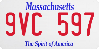 MA license plate 9VC597