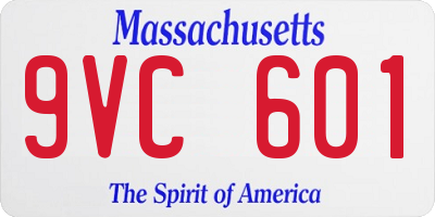 MA license plate 9VC601