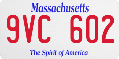 MA license plate 9VC602