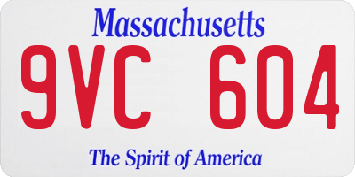 MA license plate 9VC604