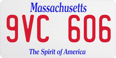 MA license plate 9VC606