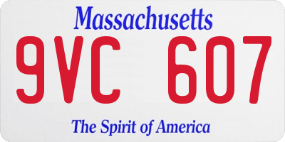 MA license plate 9VC607
