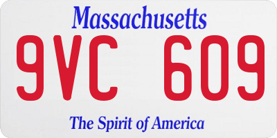 MA license plate 9VC609