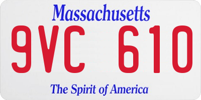 MA license plate 9VC610